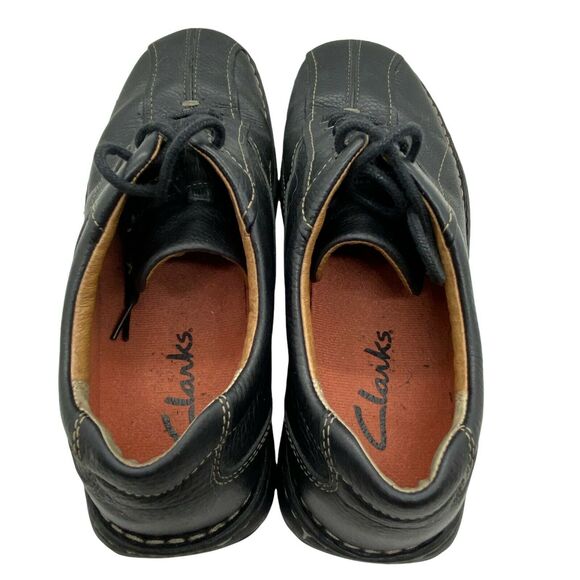 Clarks Oxford Shoes Mens Nebulae 75052 Black Leather Lace Up Round Toe Size 10 W main image 8